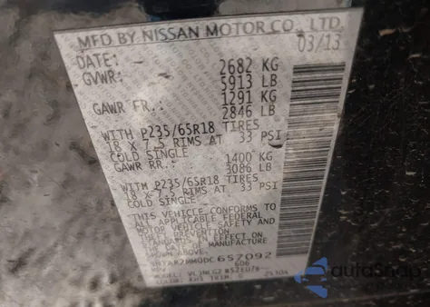 2013 Nissan Pathfinder Sl from USA, damaged, VIN 5N1AR2MM0DC657092